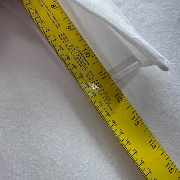 Express Blouse Crisp White Deep VNeck Ruffle Trim Bubble Shoulder Zip Closure XS - Picture 6 of 7